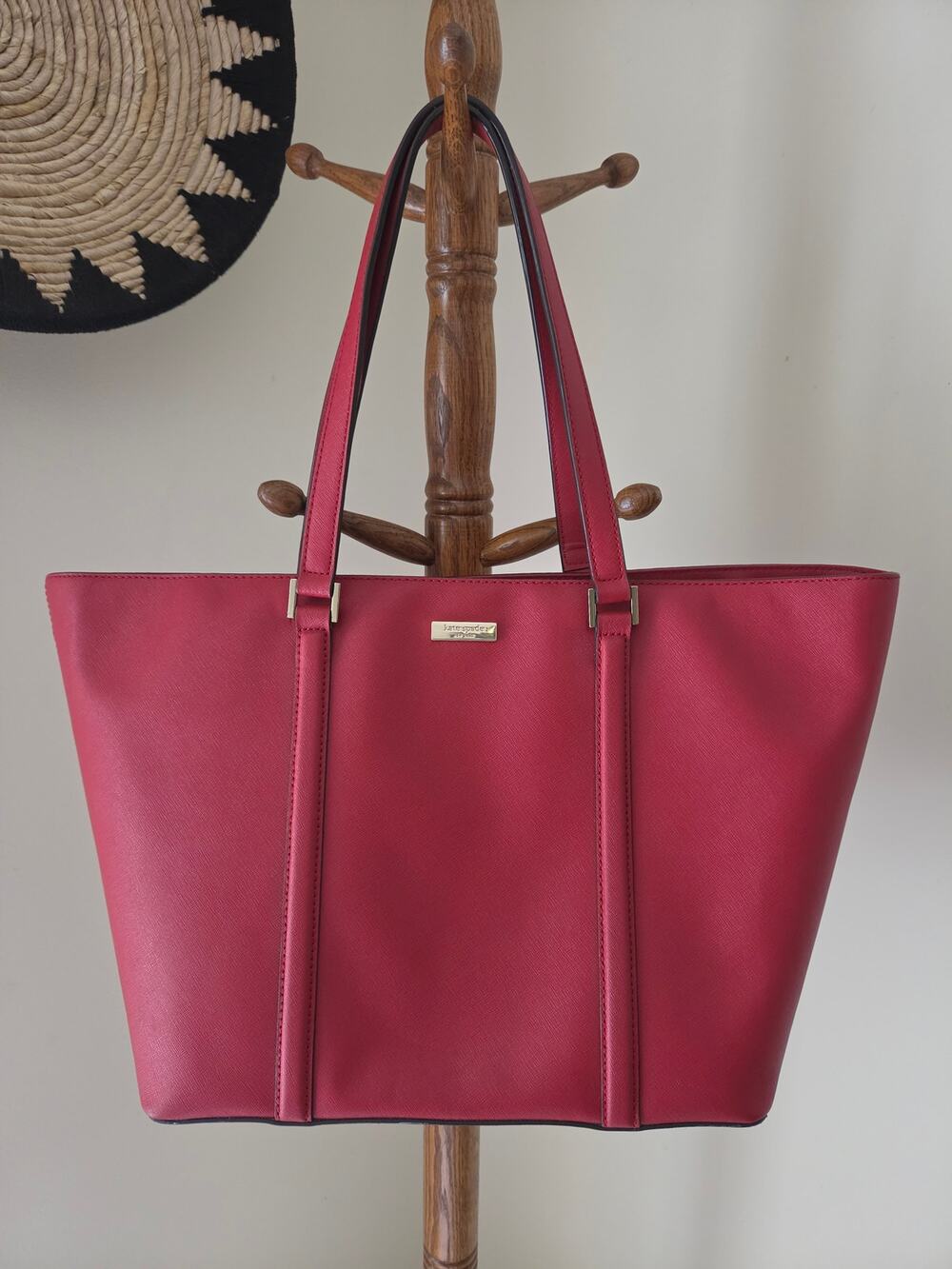 Kate Spade Red Saffiano Leather Tote Bag | Excellent Condition